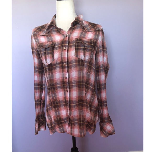 Free people we the free plaid flannel - Picture 1 of 4